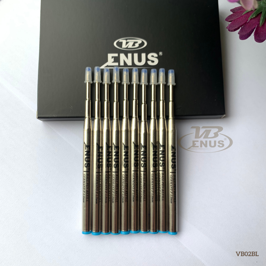 Ruột bút ký bút bi xoay cao cấp ngòi bút mực bi xanh Enus VB02L 98mm lắp vừa cho viết Montblanc Ballpoint Refill