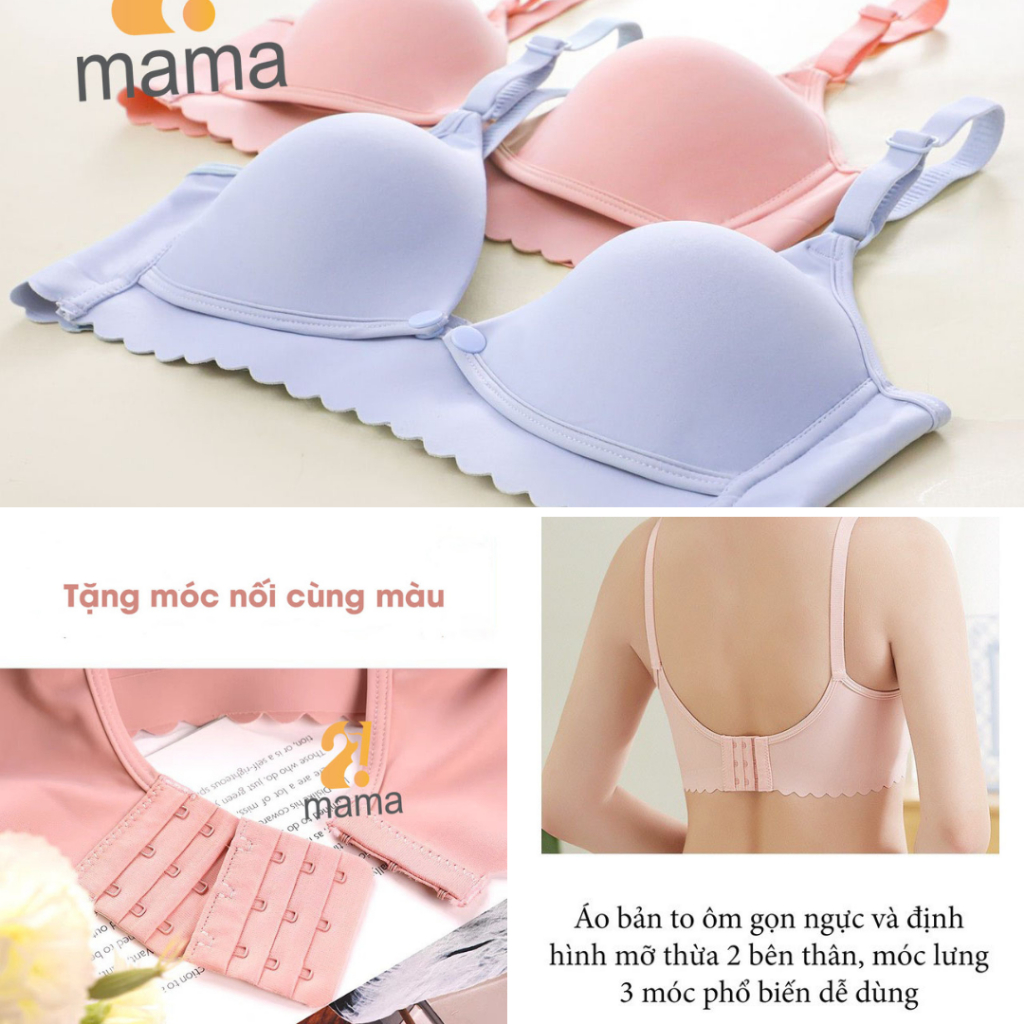 Áo lót ngực bầu 2mama cho bé bú, chất liệu su non viền sóng mềm mại, nâng ngực, quyến rũ V185