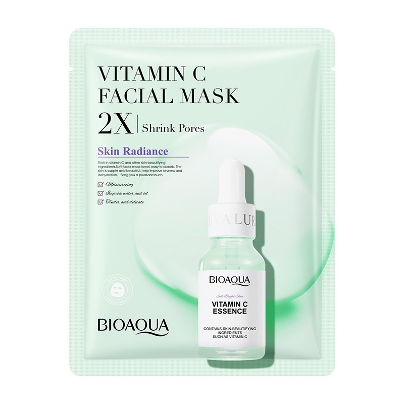 Mặt nạ giấy BIOAQUA  FACIAL MASK dưỡng chất gấp 2 lần Collagen Centella Axit Hyaluronic Vitamin C