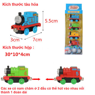 Xe lửa thomas mini bằng sắt bộ gồm 4 xe đồ chơi trẻ em