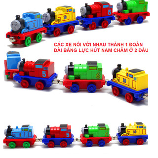 Xe lửa thomas mini bằng sắt bộ gồm 4 xe đồ chơi trẻ em