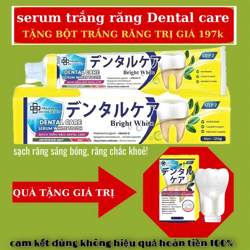 (sp hot) Serum trắng răng Dental care tặng ngay 1 bột trắng răng trị giá 197k