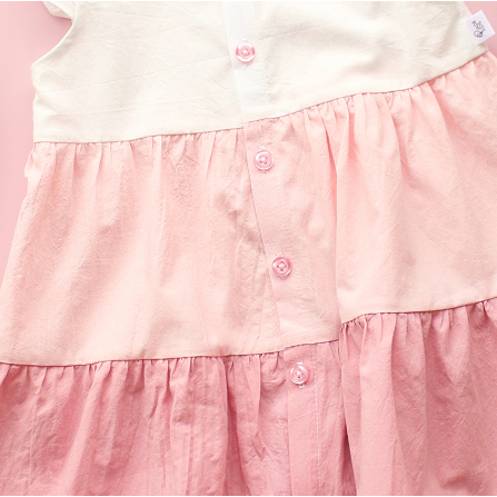 Đầm bé gái, váy cho bé chất liệu thô cotton hàn quốc, kiểu váy 3 lỗ tay cánh tiên thoáng mát mềm cho bé ngày hè