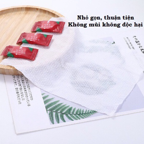 Khăn mặt nén hình tròn dùng 1 lần siêu tiện lợi thấm hút tốt 20x22cm