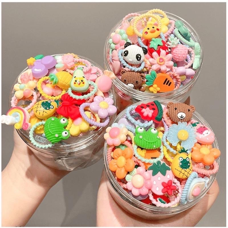 sét 50 dây buộc tóc hàn quốc dễ thương cho bé gái