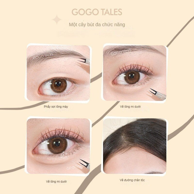 Bút Kẻ Mi Dưới Nét Mảnh Chống Nước GOGO TALES Fine Natural Water Brown GT551 - GOGOTALES