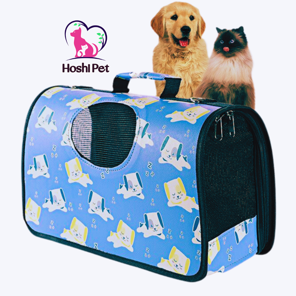Túi sách vận chuyển chó mèo, Hoshi Pet TVC01 túi vận chuyển cho thú cưng đi xa, đi chơi (Tặng Dây Đeo)