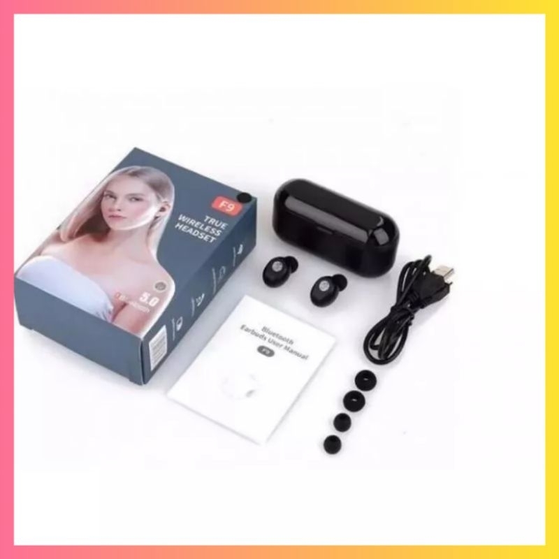 Tai Nghe F9 Pro Bluetooth 5.0 Không Dây Cảm Biến Vân Tay, Kiêm Sạc Dự Phòng