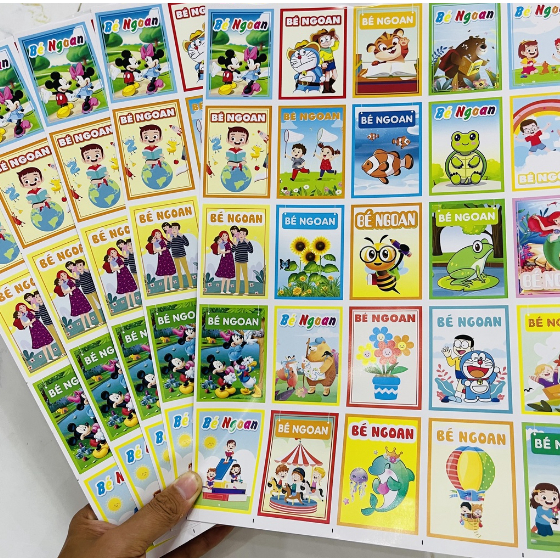 50 phiếu bé ngoan mầm non, trộn 25 hình khác nhau giá buôn sỉ