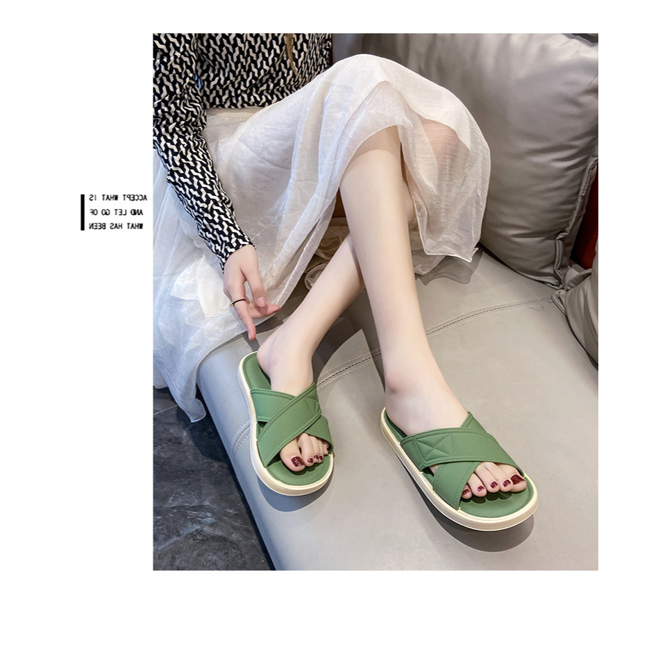 Dép nữ quai ngang chữ X thời trang ulzzang Hàn Quốc đi cực êm chân phong cách đơn giản dễ phối đồ mang đi du lịch TH-79