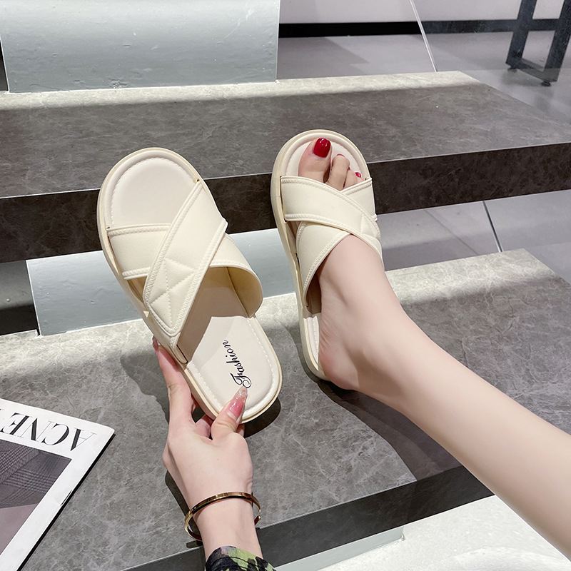 Dép nữ quai ngang chữ X thời trang ulzzang Hàn Quốc đi cực êm chân phong cách đơn giản dễ phối đồ mang đi du lịch TH-79