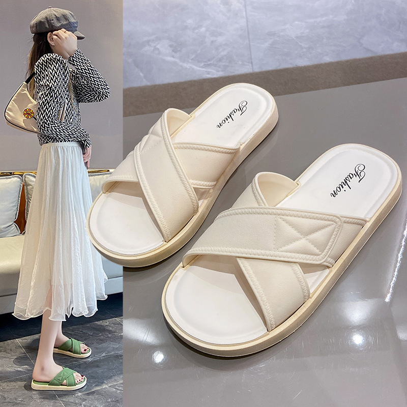 Dép nữ quai ngang chữ X thời trang ulzzang Hàn Quốc đi cực êm chân phong cách đơn giản dễ phối đồ mang đi du lịch TH-79