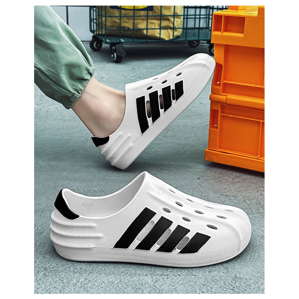 Giày sục unisex thời trang 4 Sọc phong cách ulzzang Hàn Quốc nhựa Eva đúc nguyên khối đi cực êm chân thoáng khí TH-81 | BigBuy360 - bigbuy360.vn