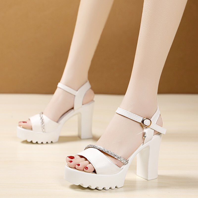 Sandal gót to êm nhẹ 9p bản trơn và bản thêm dây sáng