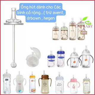 Ống tập hút thay thế cho bình cổ rộng moyuum.Pigeon, Lansinoh, Babuu, GB baby, Kichi-Shop Uni Baby