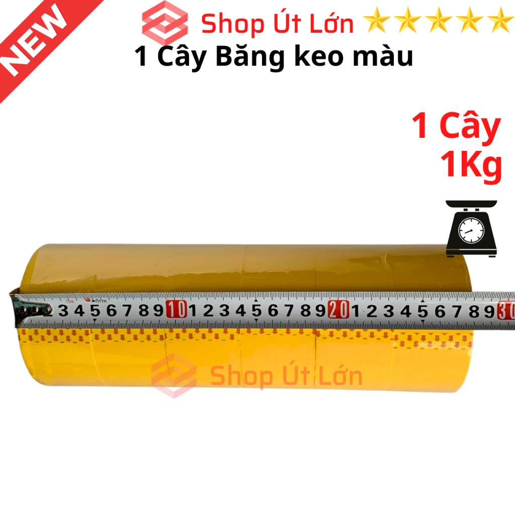 Băng keo màu OPP 100yard, nặng 1kg, độ rộng cuộn 4,7cm, lõi giấy 3mm, mỗi cây 6 cuộn