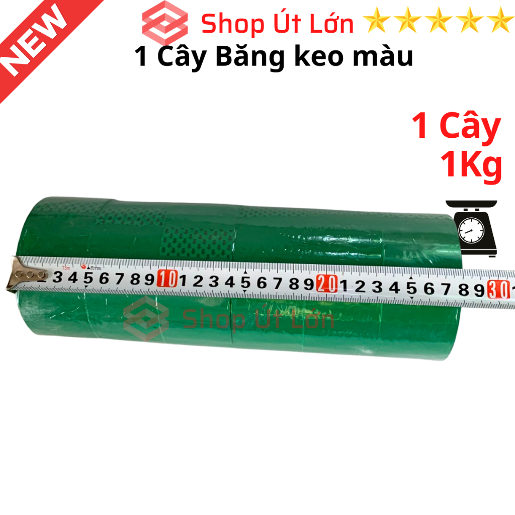 Băng keo màu OPP 100yard, nặng 1kg, độ rộng cuộn 4,7cm, lõi giấy 3mm, mỗi cây 6 cuộn