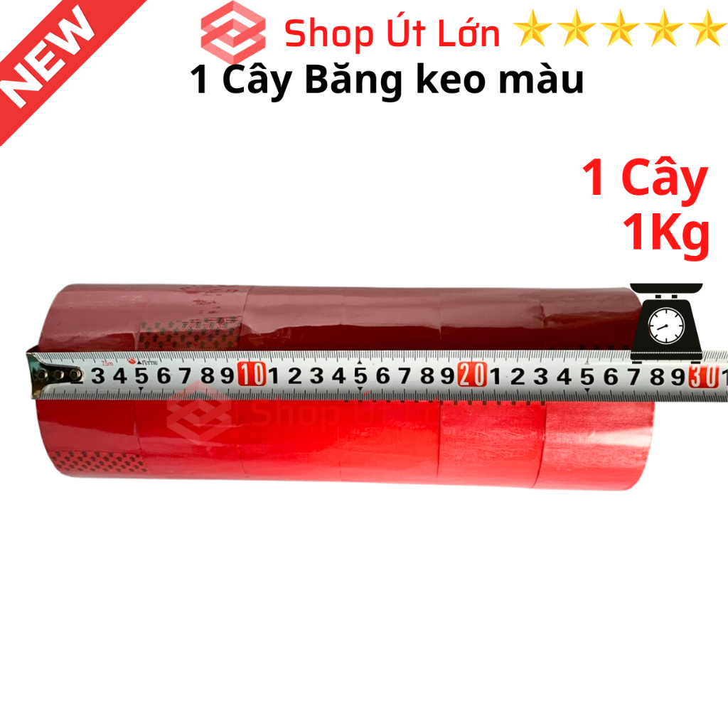 Băng keo màu OPP 100yard, nặng 1kg, độ rộng cuộn 4,7cm, lõi giấy 3mm, mỗi cây 6 cuộn