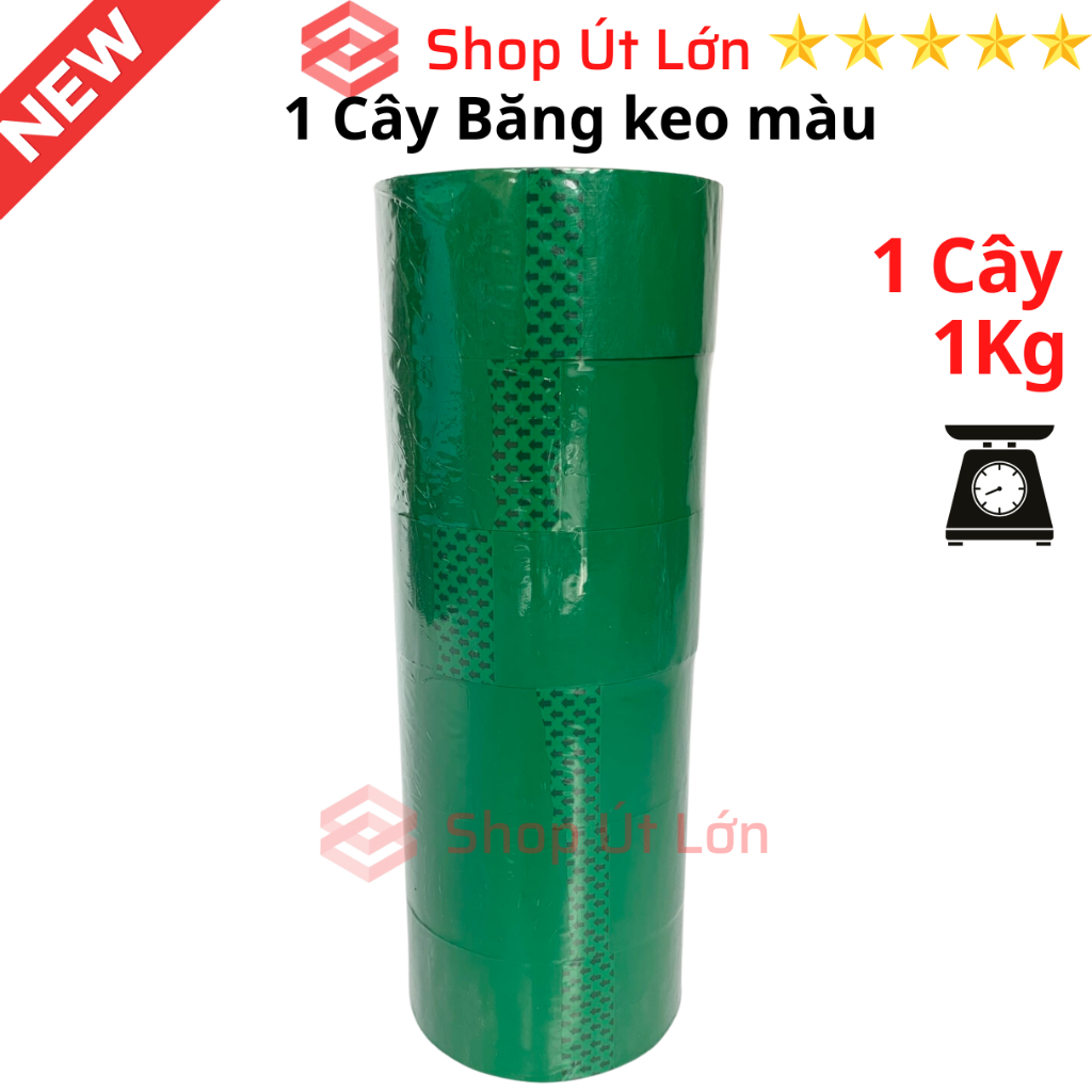 Băng keo màu OPP 100yard, nặng 1kg, độ rộng cuộn 4,7cm, lõi giấy 3mm, mỗi cây 6 cuộn