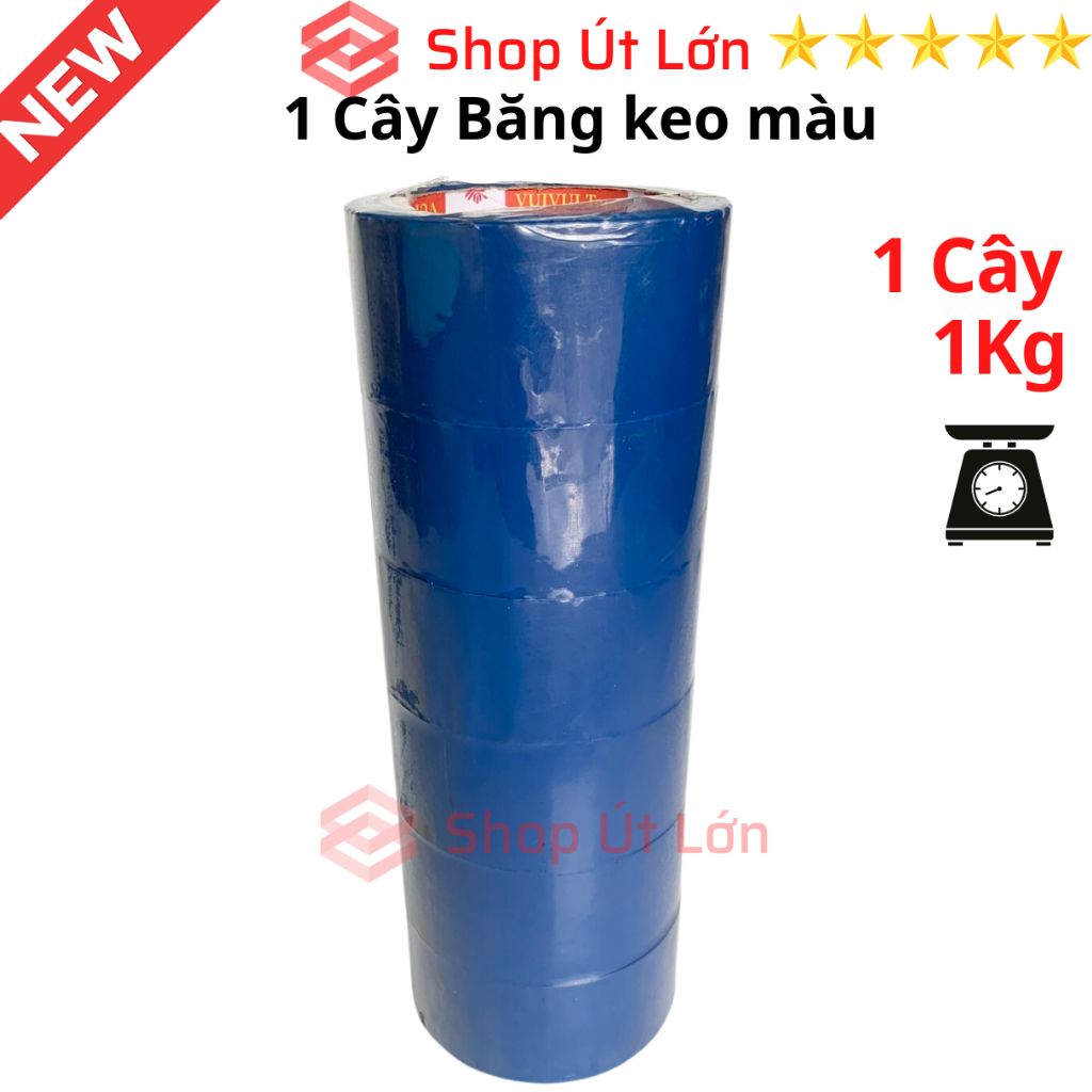 Băng keo màu OPP 100yard, nặng 1kg, độ rộng cuộn 4,7cm, lõi giấy 3mm, mỗi cây 6 cuộn