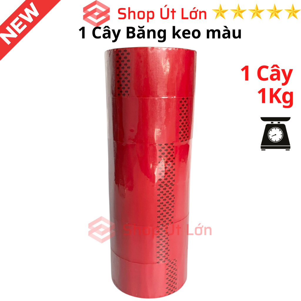Băng keo màu OPP 100yard, nặng 1kg, độ rộng cuộn 4,7cm, lõi giấy 3mm, mỗi cây 6 cuộn