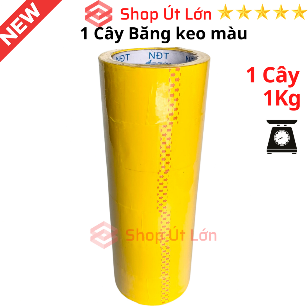 Băng keo màu OPP 100yard, nặng 1kg, độ rộng cuộn 4,7cm, lõi giấy 3mm, mỗi cây 6 cuộn