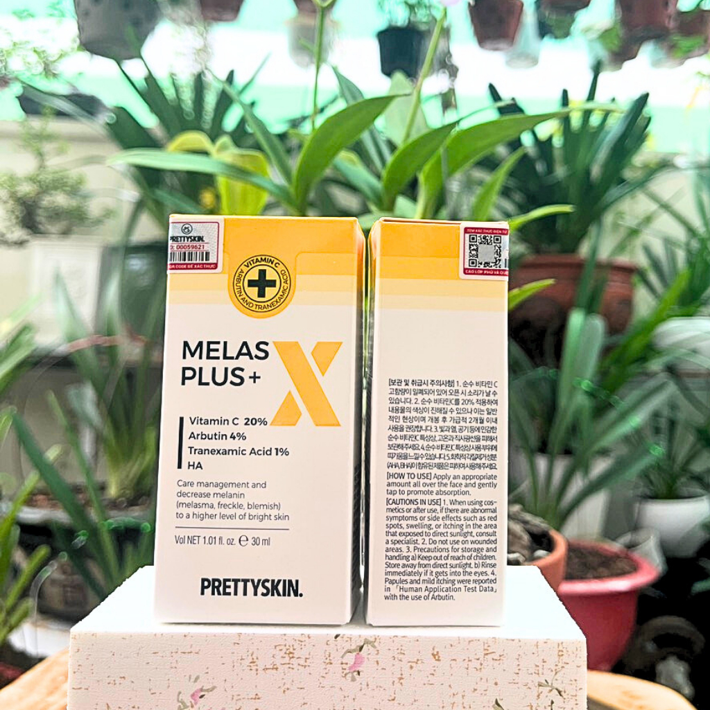 Tinh Chất Serum Melas X Plus PRETTY SKIN, Dưỡng Trắng, Mờ Thâm Nám Hiệu Qủa - 30ml [ Auth Hàn Quốc 100% ]