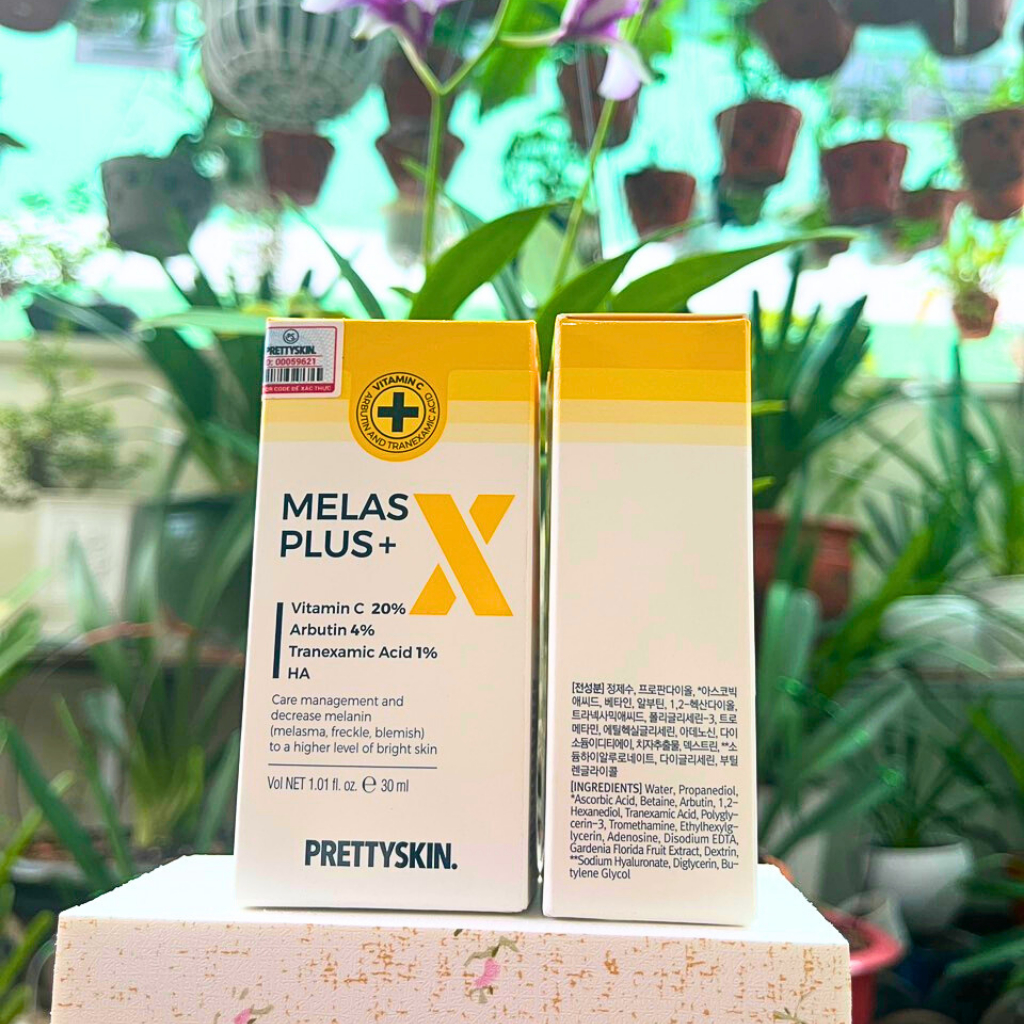Tinh Chất Serum Melas X Plus PRETTY SKIN, Dưỡng Trắng, Mờ Thâm Nám Hiệu Qủa - 30ml [ Auth Hàn Quốc 100% ]