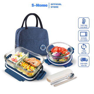 Hộp cơm thủy tinh - Chịu nhiệt Chống tràn Quay được Lò Vi Sóng- Hộp cơm văn phòng