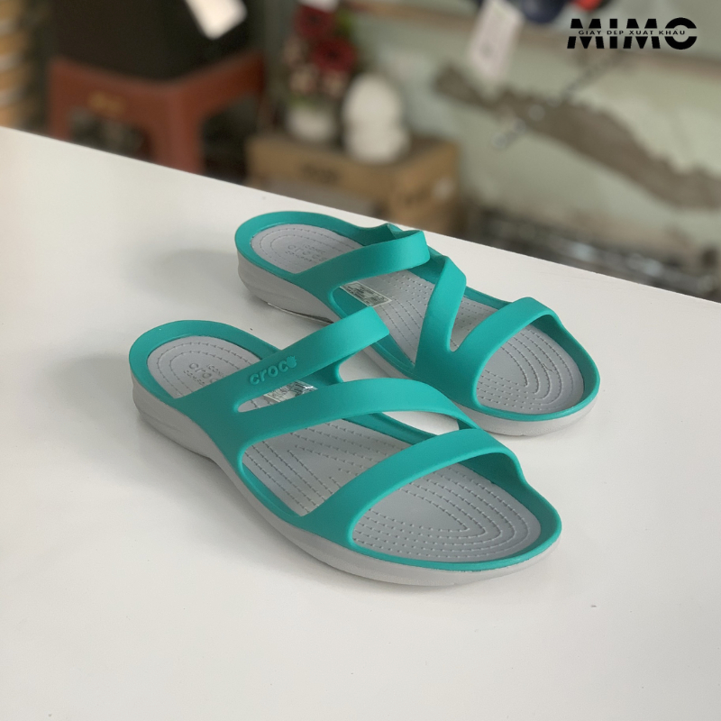 Dép lê Wave xanh lá đế ghi êm nhẹ, thời trang, đế ma sát chống trơn trượt cho nữ