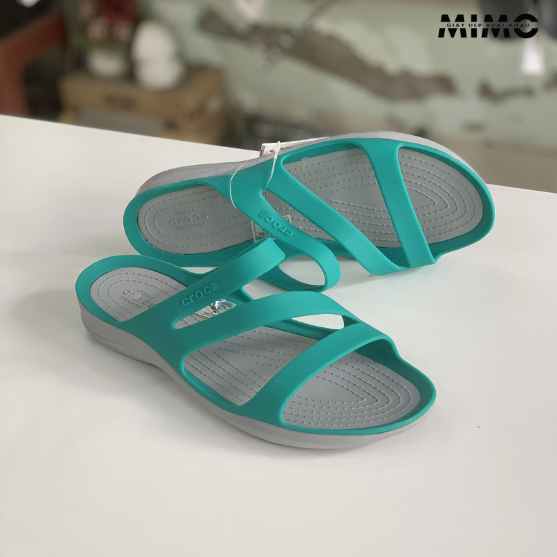 Dép lê Wave xanh lá đế ghi êm nhẹ, thời trang, đế ma sát chống trơn trượt cho nữ