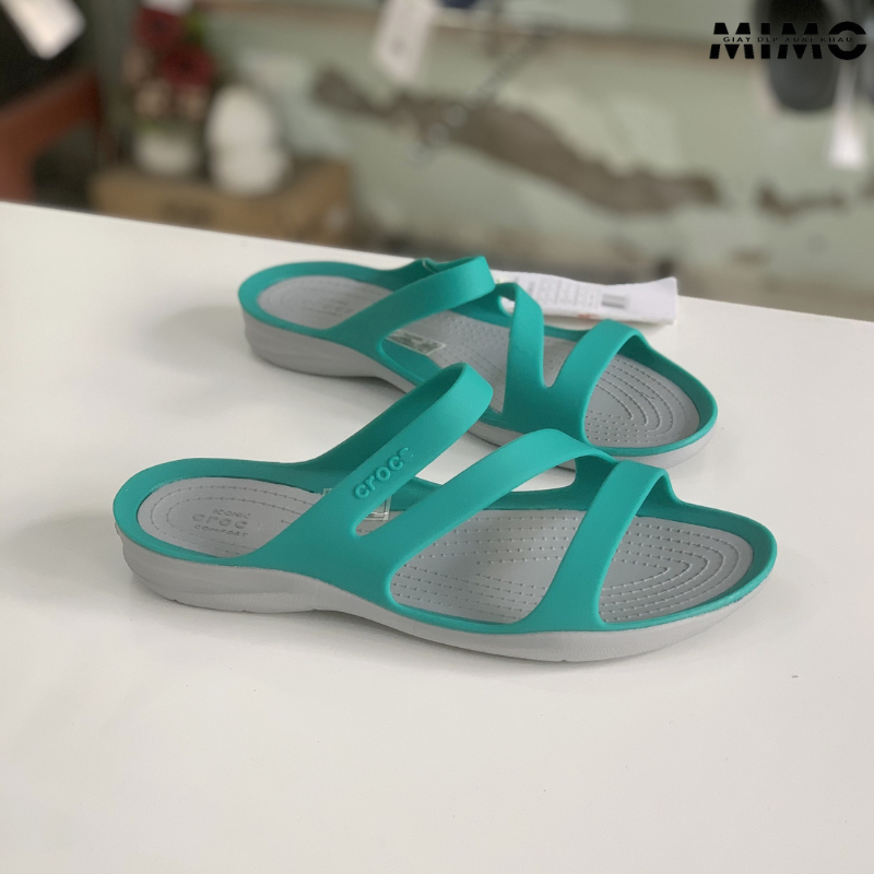 Dép lê Wave xanh lá đế ghi êm nhẹ, thời trang, đế ma sát chống trơn trượt cho nữ