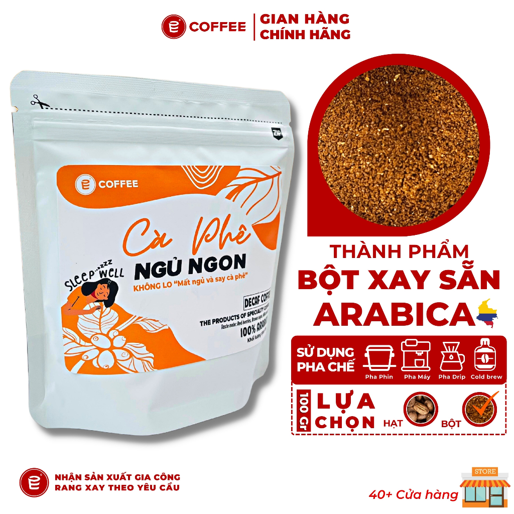 Cafe decaf cà phê ngủ ngon sử dụng hạt Arabica Đặc Sản đã tách caffein dành cho người nhạy cảm với cafeine không mất ngủ