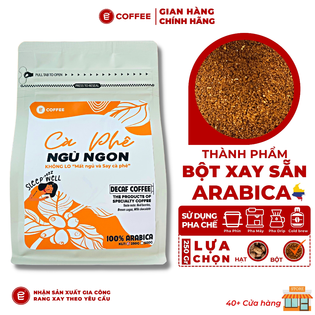 Cafe decaf cà phê ngủ ngon sử dụng hạt Arabica Đặc Sản đã tách caffein dành cho người nhạy cảm với cafeine không mất ngủ