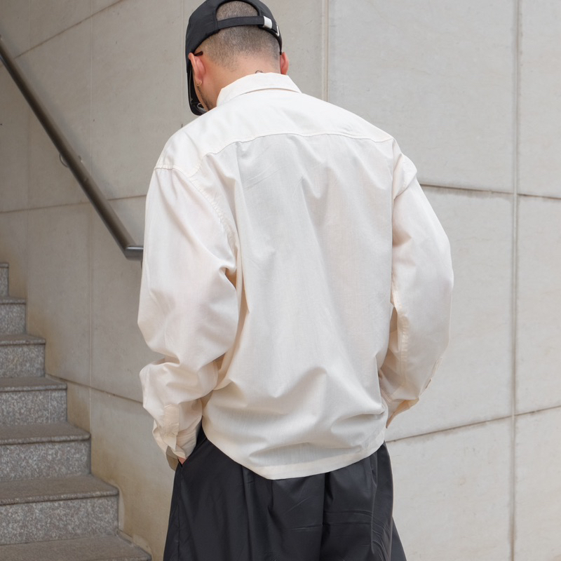 Áo Sơmi Tay Dài Phom Rộng Thoải Mái FVNXY Phối Màu Đen và Kem Sang Chảnh - ATD SHIRT