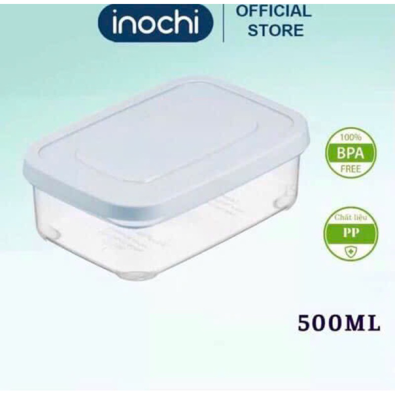 set 5 hộp nhựa Inochi xuất Nhật cao cấp đựng thực phẩm 500ml