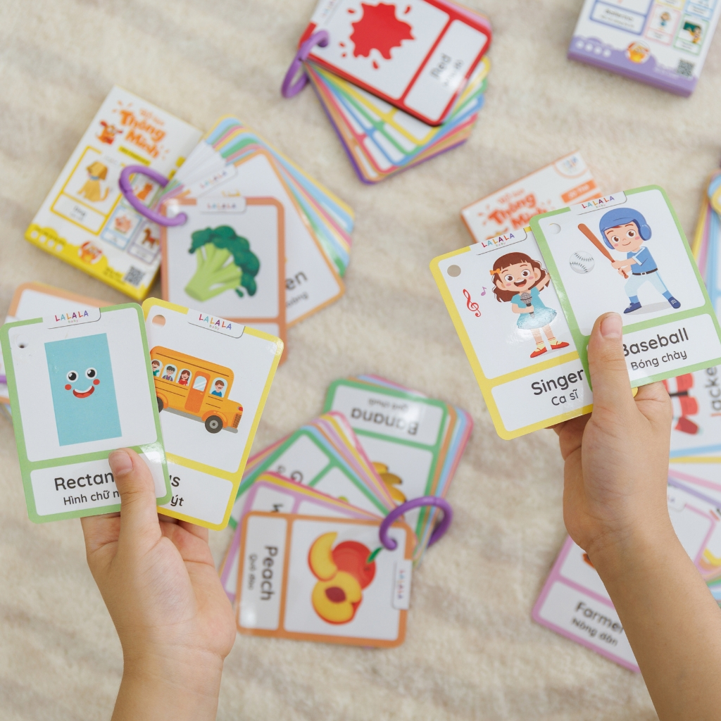 Thẻ Học Thông Minh Flashcard Mini - Giáo Giục Cho Bé 1 2 3 4 5 6 Tuổi Song Ngữ Anh Việt