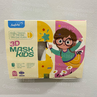 HÀNG CÓ SẴN Hộp 50 Chiếc Khẩu Trang 3D Kid Mask Trắng Trơn Cho Bé Hàng