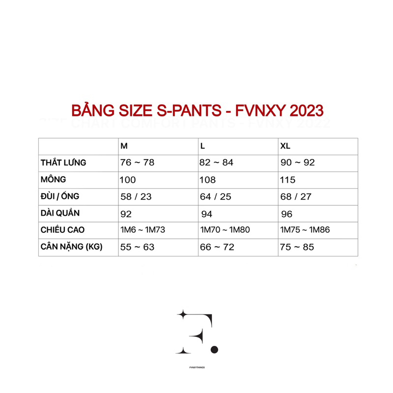 Quần Tây Ống Suông FVNXY Thẳng Đuột Đôi Chân - S.PANTS