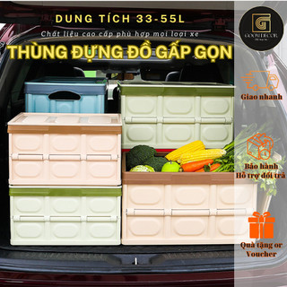 Thùng đựng đồ ô tô - hộp đựng đồ ô tô có thể gấp gọn dung tích 33-55 lít để cốp sau ô tô