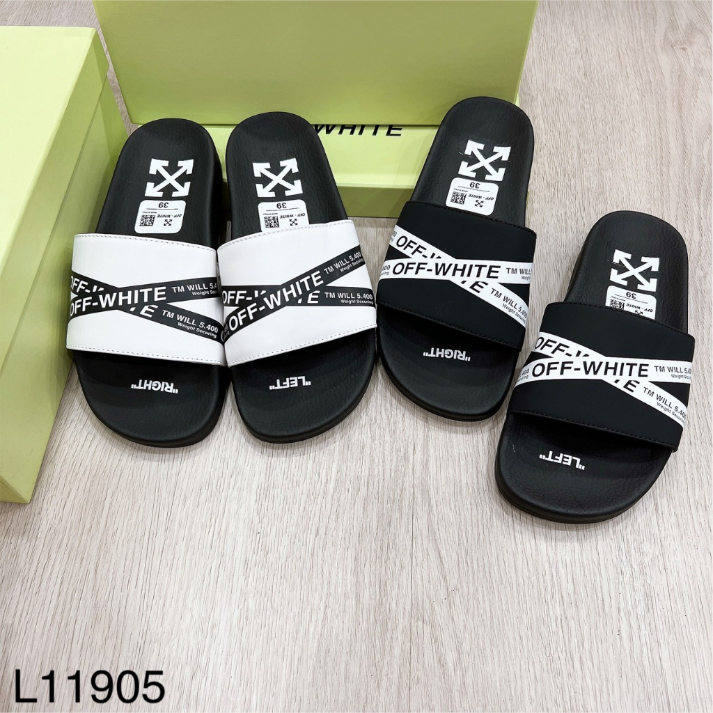 Dép Quai Ngang OFF White Nam Kẻ Chéo Siêu Đẹp - Dép Nam OFF White Cao Cấp
