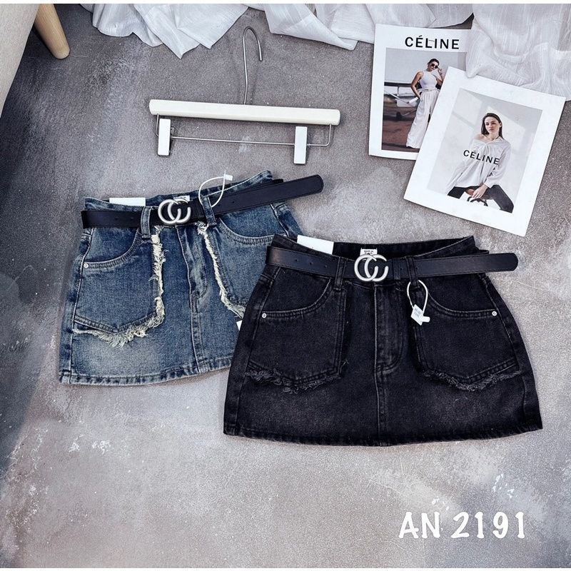 Chân Váy Jeans Denim Bò Rách Túi Tua Rua Umee Store Cv035 Qccc Qcl1