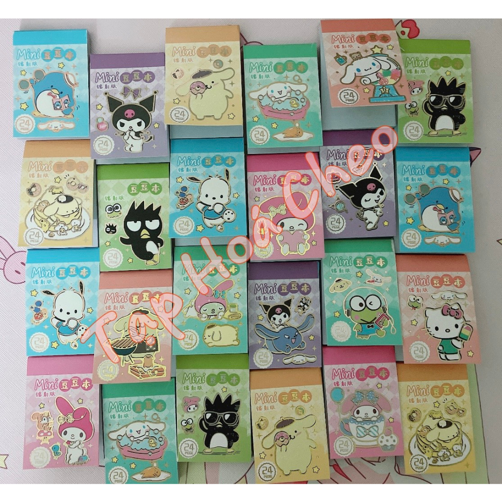 Sổ Hình Dán Sticker Hoạt hình Sanrio Mini siêu dể thương trang trí