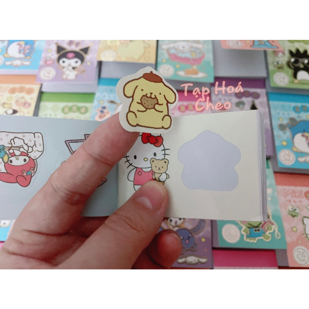 Sổ Hình Dán Sticker Hoạt hình Sanrio Mini siêu dể thương trang trí