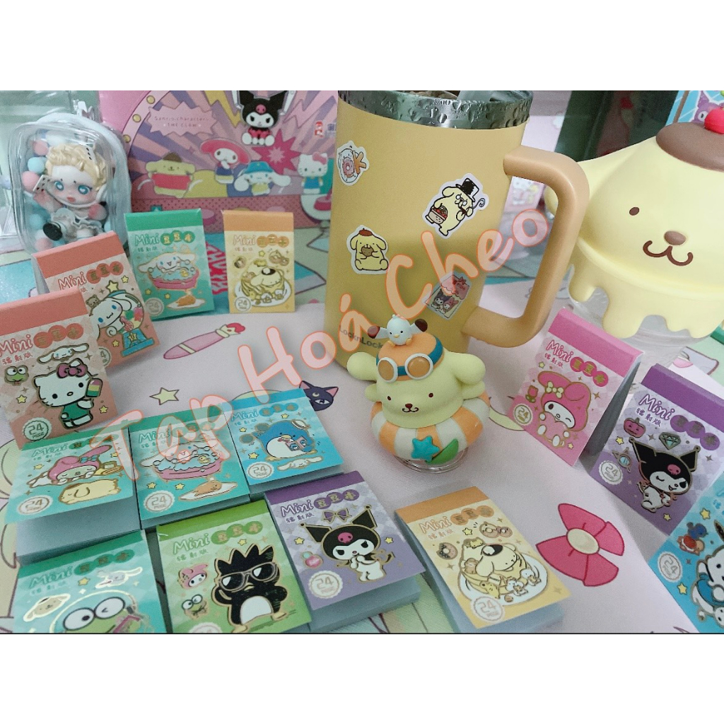 Sổ Hình Dán Sticker Hoạt hình Sanrio Mini siêu dể thương trang trí