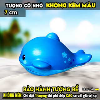 Tượng tô màu, CÁ VOI XINH, size S, thạch cao trắng (Không kèm màu), luyện vẽ, decor