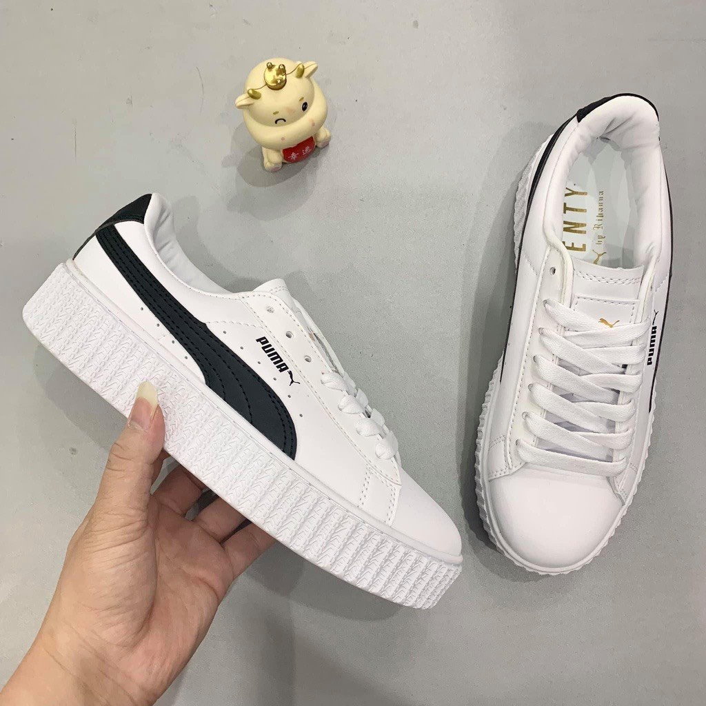 Giày thể thao PU.MA trắng full , giày sneaker kẻ đen hàng cao cấp full box bill