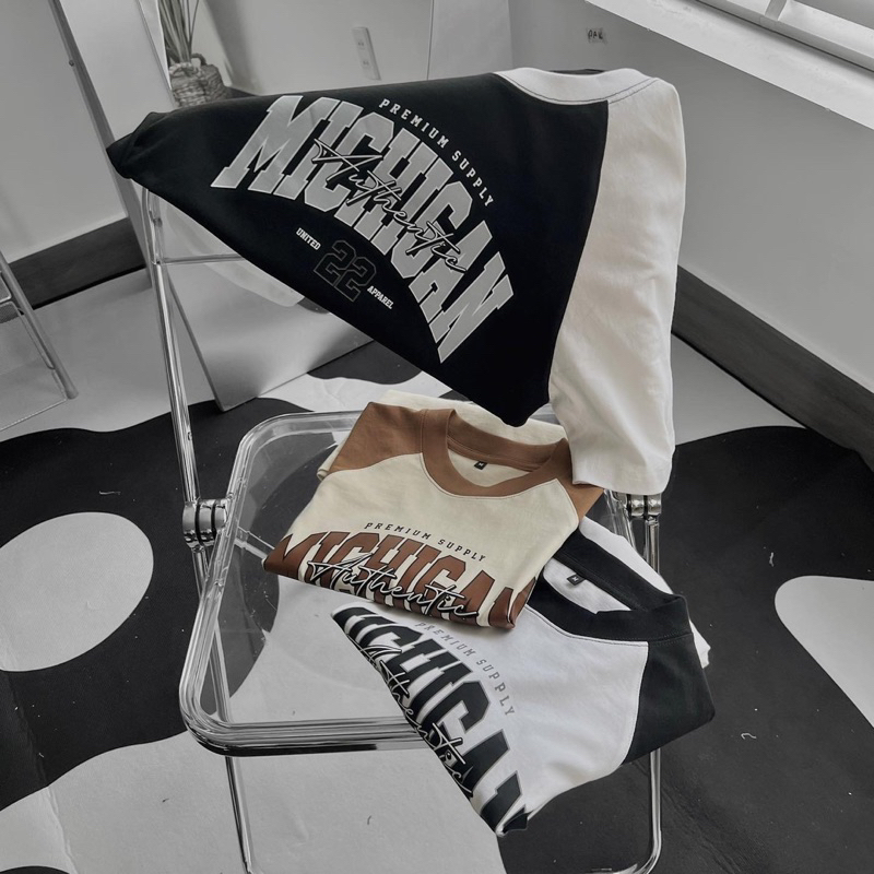 Áo thun raglan unisex,in hình Appa 3 màu