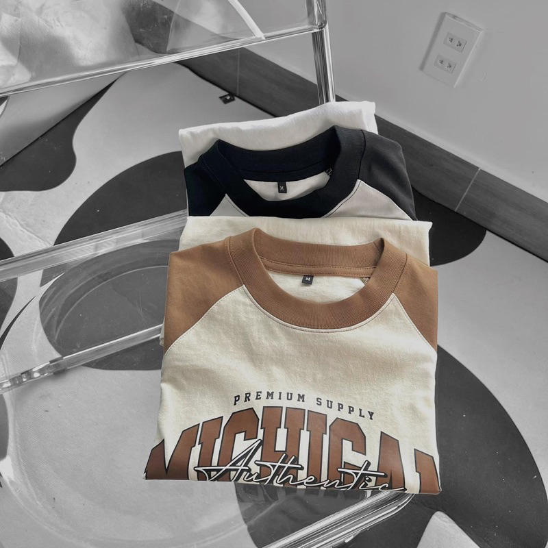 Áo thun raglan unisex,in hình Appa 3 màu