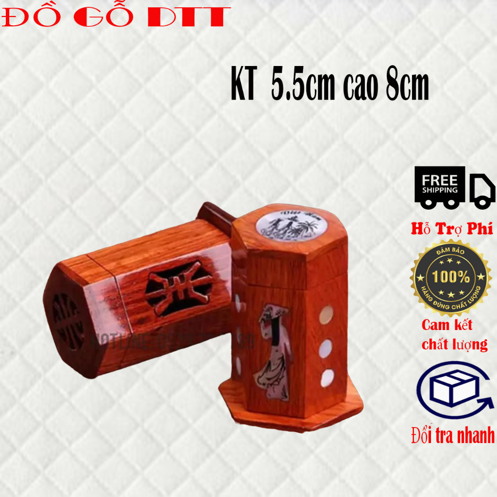 hộp đựng tăm_lọ tăm xỉa răng bằng gỗ hương cao cấp [cực đẹp]